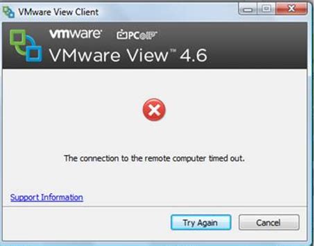 Solved. . Vmware horizon client connection failed timeout was reached